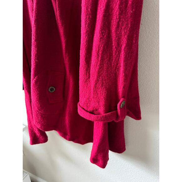 Monroe & Main Wool Blend Hood Coat Jacket Cranberry Red Pink Lagenlook Artsy 3X - Picture 6 of 10